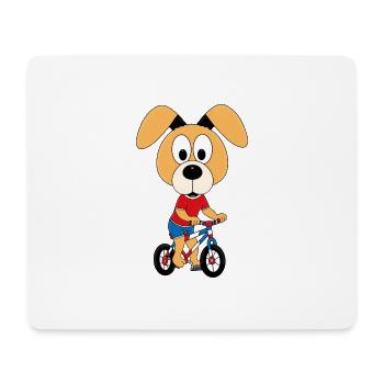 FAHRRAD - HUND - TIER - KIND - BABY - HOBBY - Mousepad (Querformat) - Weiß - Vorne