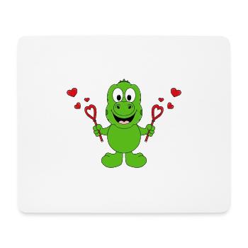 SEIFENBLASEN - LIEBE - DINO - DINOSAURIER - KINDER - Mousepad (Querformat) - Weiß - Vorne