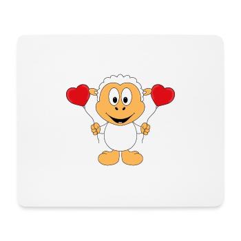 SCHAF - LIEBE - LUFTBALLONS - HERZEN - TIER - BABY - Mousepad (Querformat) - Weiß - Vorne