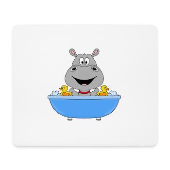 NILPFERD - FLUSSPFERD - BADEWANNE - KIND - BABY - Mousepad (Querformat) - Weiß - Vorne
