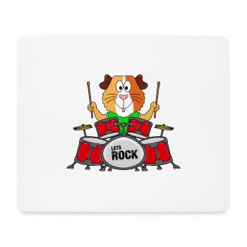 SCHLAGZEUGER - MEERSCHWEINCHEN - MUSIKER - TIER - Mousepad (Querformat) - Weiß - Vorne