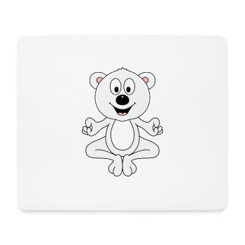 YOGA - PILATES - EISBÄR - TIER - KIND - BABY - Mousepad (Querformat) - Weiß - Vorne