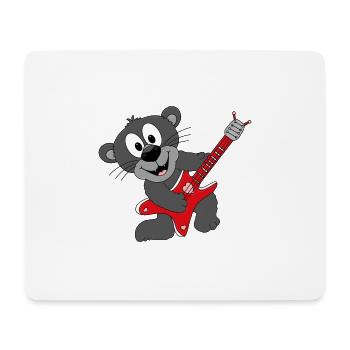 PANTHER - GITARRIST - MUSIK - TIER - KIND - BABY - Mousepad (Querformat) - Weiß - Vorne
