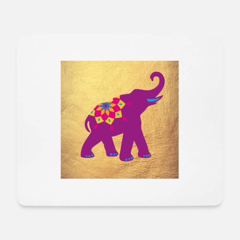 Poster Deko Yoga Elefant Mandala Indien Meditation - Mousepad (Querformat) - Weiß