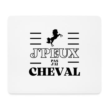 j'peux pas j'ai cheval - Tapis de souris (format paysage) - blanc - Devant