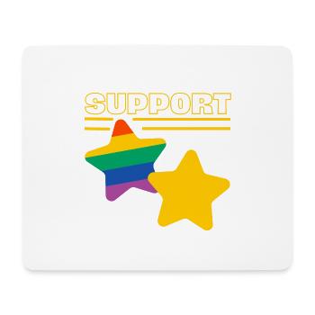 Support LGBT - Tapis de souris (format paysage) - blanc - Devant