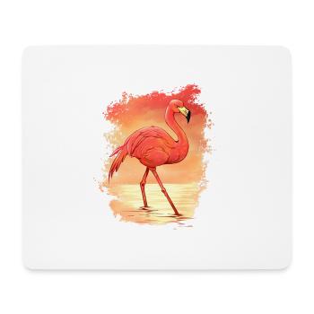 Flamingo im Sonnenuntergang - Mousepad (Querformat) - Weiß - Vorne