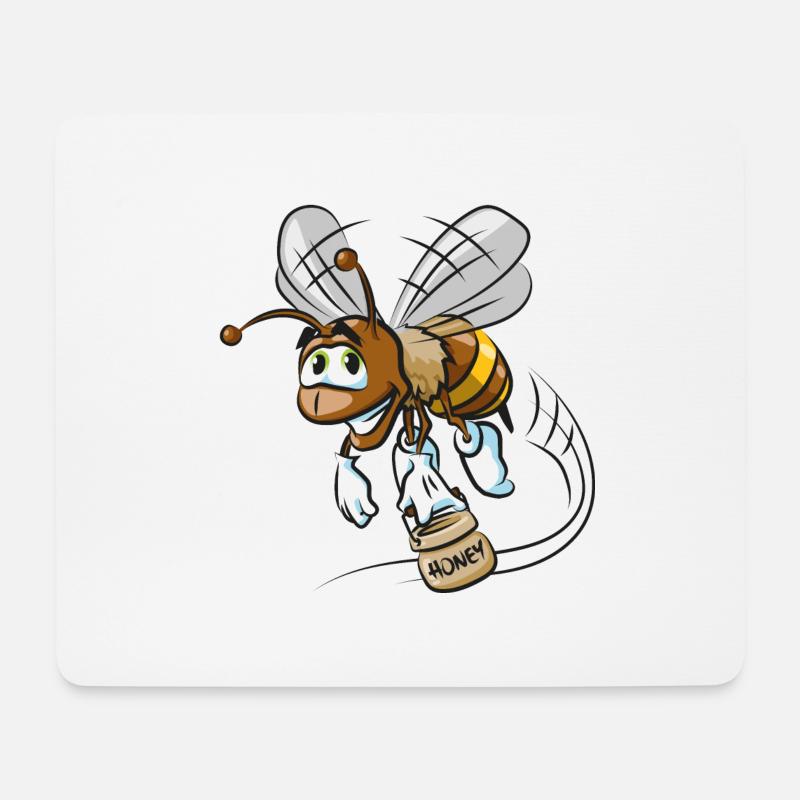Fleissige Biene - Mousepad (Querformat) - Weiß
