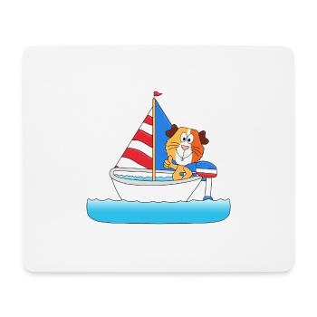 SEGELN - BOOT - SCHIFF - MEERSCHWEINCHEN - TIER - Mousepad (Querformat) - Weiß - Vorne