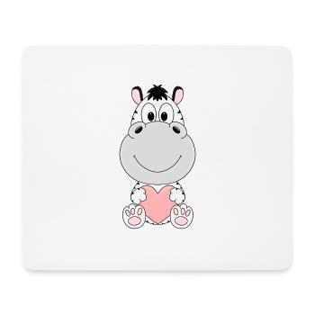ZEBRA - HERZ - LIEBE - TIER - KIND - BABY - Mousepad (Querformat) - Weiß - Vorne