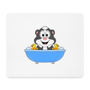STINKTIER - BADEWANNE - TIER - KIND - BABY - Mousepad (Querformat) - Weiß - Vorne