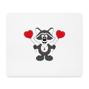 WASCHBÄR - LIEBE - TIER - KIND - BABY - Mousepad (Querformat) - Weiß - Vorne