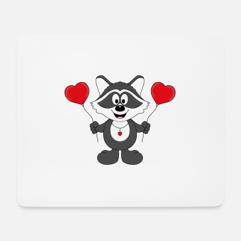 WASCHBÄR - LIEBE - TIER - KIND - BABY - Mousepad (Querformat) - Weiß