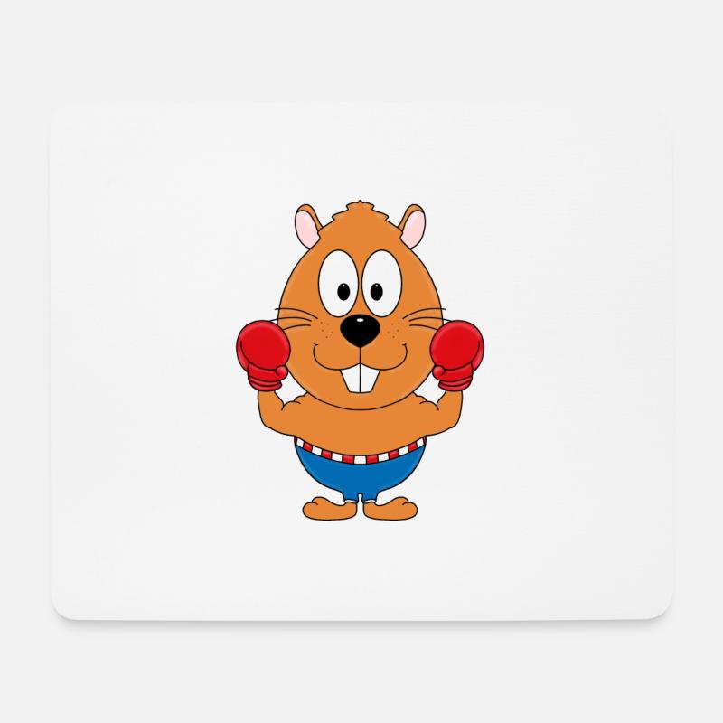 BOXER - BIBER - OTTER - TIER - KIND - BABY - Mousepad (Querformat) - Weiß