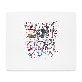 Denken Sie über den Tellerrand hinaus positive Gedanken glücklich - Mousepad (Querformat) - Weiß - Vorne