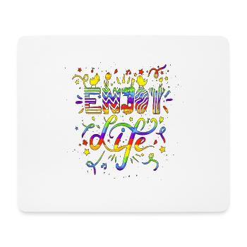Denken Sie über den Tellerrand hinaus positive Gedanken glücklich - Mousepad (Querformat) - Weiß - Vorne