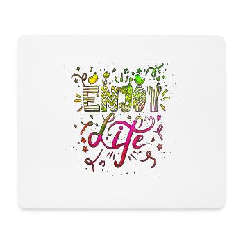 Denken Sie über den Tellerrand hinaus positive Gedanken glücklich - Mousepad (Querformat) - Weiß - Vorne