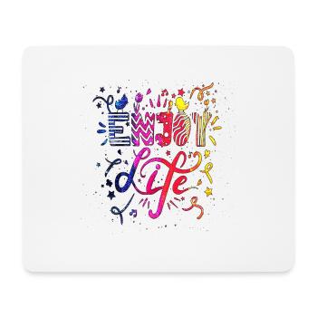 Denken Sie über den Tellerrand hinaus positive Gedanken glücklich - Mousepad (Querformat) - Weiß - Vorne