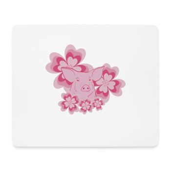 Cochon - Tapis de souris (format paysage) - blanc - Devant
