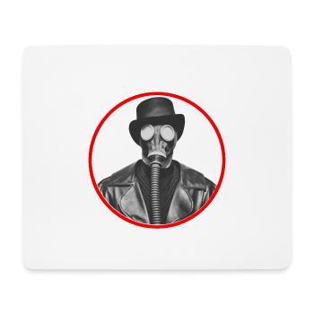 L’homme avec le masque à gaz - Tapis de souris (format paysage) - blanc - Devant