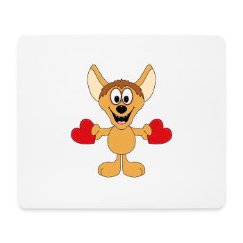 HYÄNE - LIEBE - TIER - KIND - BABY - Mousepad (Querformat) - Weiß - Vorne