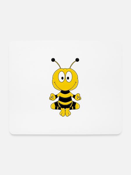BIENE - YOGA - PILATES - TIER - KIND - BABY - Mousepad (Querformat) - Weiß
