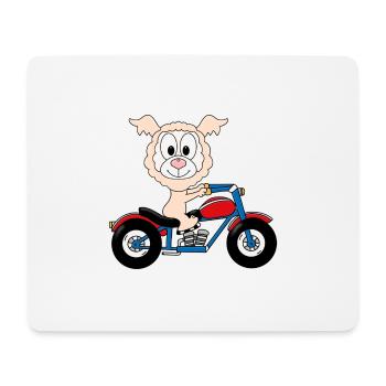 MOTORRAD - LAMA - ALPAKA - TIER - KIND - BABY - Mousepad (Querformat) - Weiß - Vorne