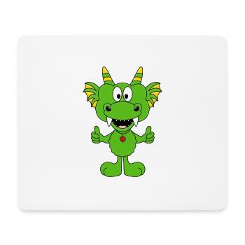 DRACHE - TIER - KIND - BABY - Mousepad (Querformat) - Weiß - Vorne