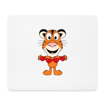 TIGER - LIEBE - TIER - KIND - BABY - Mousepad (Querformat) - Weiß - Vorne