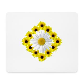 Sunflower Daisies Floral Pattern Flower Floral - Mouse Pad (horizontal) - white - Front