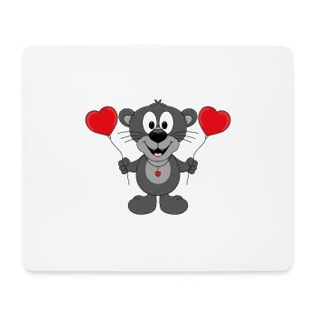 PANTHER - LIEBE - TIER - KIND - BABY - Mousepad (Querformat) - Weiß - Vorne