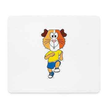 MEERSCHWEINCHEN - JOGGEN - TIER - KIND - BABY - Mousepad (Querformat) - Weiß - Vorne