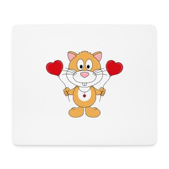 HAMSTER - HERZLUFTBALLONS - TIER - KIND - BABY - Mousepad (Querformat) - Weiß - Vorne