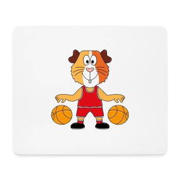MEERSCHWEINCHEN - BASKETBALL - TIER - KIND - BABY - Mousepad (Querformat) - Weiß - Vorne