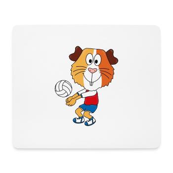 VOLLEYBALL - SPORT - MEERSCHWEINCHEN - TIER - Mousepad (Querformat) - Weiß - Vorne