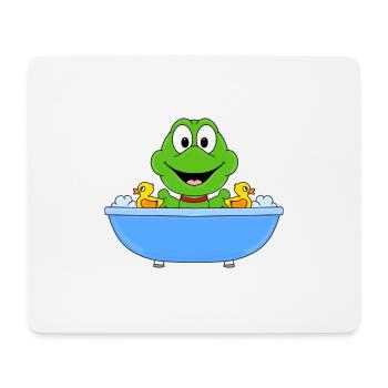 FROSCH - BADEWANNE - TIER - KIND - BABY - Mousepad (Querformat) - Weiß - Vorne