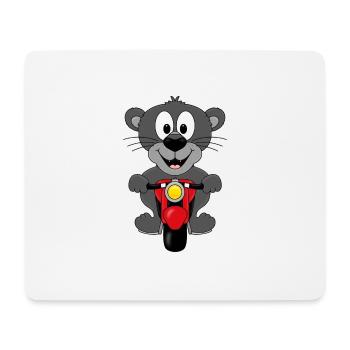 PANTHER - MOTORRAD - TIER - KIND - BABY - Mousepad (Querformat) - Weiß - Vorne