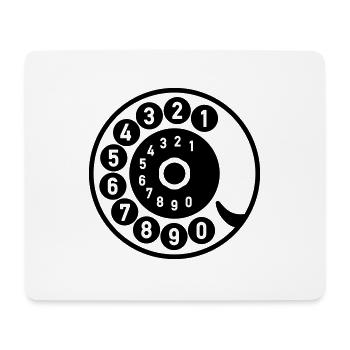 Dial Vintage Phone Call Retro Technologie - Tapis de souris (format paysage) - blanc - Devant