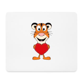 TIGER - TIER - LIEBE - LOVE - KIND - BABY - Mousepad (Querformat) - Weiß - Vorne