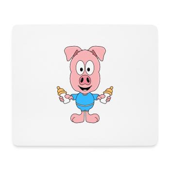 SCHWEIN - FLÄSCHCHEN - BABY - NACHWUCHS - TIERISCH - Mousepad (Querformat) - Weiß - Vorne