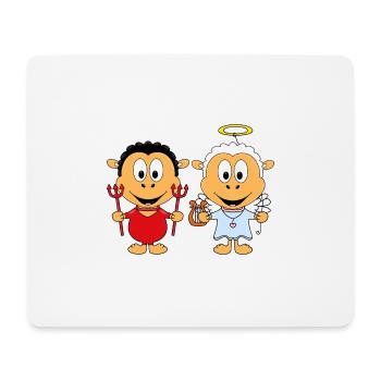 SCHAFE - ENGEL - TEUFEL - HIMMEL - HÖLLE - TIERE - Mousepad (Querformat) - Weiß - Vorne