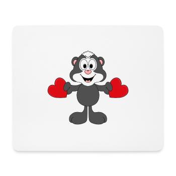 STINKTIER - HERZEN - LIEBE - LOVE - TIER - KINDER - Mousepad (Querformat) - Weiß - Vorne