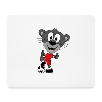 FUßBALL - PANTHER - SPORT - TIER - KIND - BABY - Mousepad (Querformat) - Weiß - Vorne