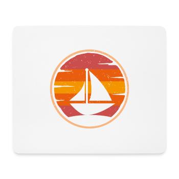 boot retro Segeln Segelboot Vintage - Mousepad (Querformat) - Weiß - Vorne