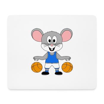 BASKETBALL - MAUS - SPORT - TIER - KIND - BABY - Mousepad (Querformat) - Weiß - Vorne
