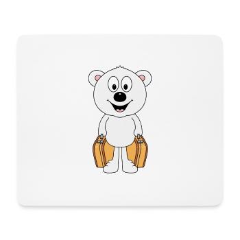EISBÄR - KOFFER - REISE - URLAUB - AUSWANDERER - Mousepad (Querformat) - Weiß - Vorne