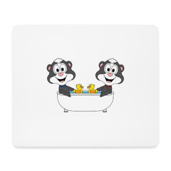 STINKTIERE - BADEWANNE - TIERE - KINDER - BABY - Mousepad (Querformat) - Weiß - Vorne