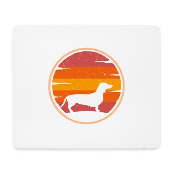 Dackel retro Hundebesitzer Dackelmama Hund - Mousepad (Querformat) - Weiß - Vorne