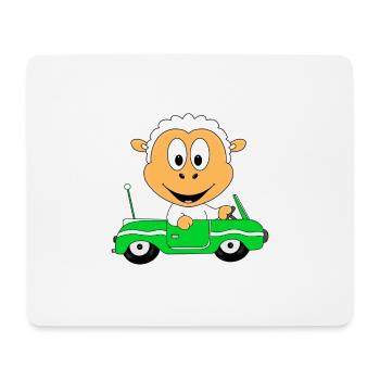 SCHAF - AUTOFAHRER - AUTO - CABRIO - TIER - FUN - Mousepad (Querformat) - Weiß - Vorne