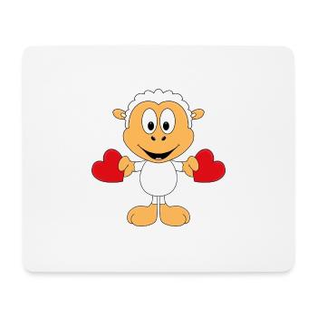 SCHAF - LIEBE - HERZEN - TIER - KIND - BABY - Mousepad (Querformat) - Weiß - Vorne